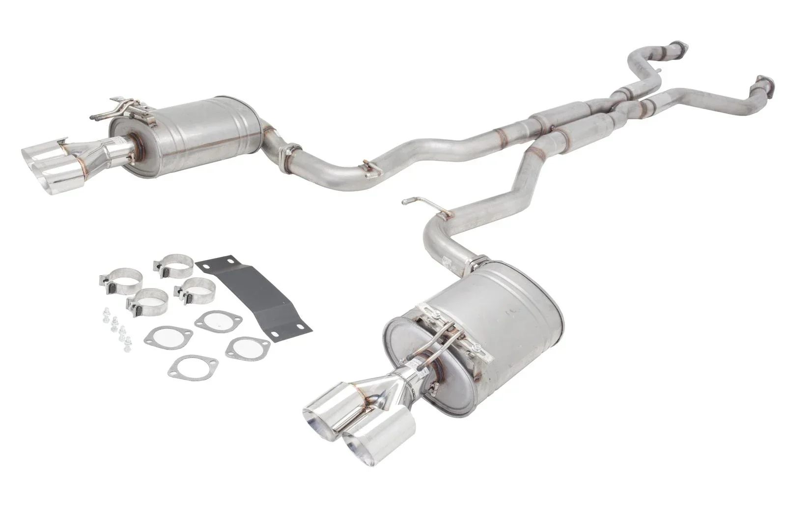 XForce | Twin 3" Cat Back Exhaust Quad Tips | Holden Commodore VE VF V8 Ute 2006–On | E4-VF73UTE-CBS