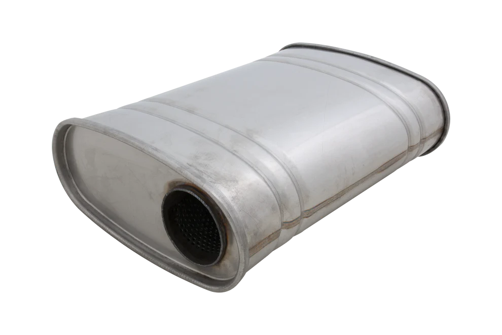 XForce | 2.25" Offset-Centre Performance Muffler | 4"x10"x14" Raw 409 Stainless Steel | VX05-1457(409)