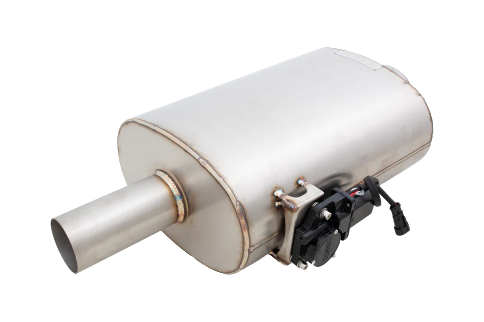 XForce | 2.5" Oval Varex Valved Universal Muffler | Side Mounted Motor | 304 Stainless Steel | VMK40-250